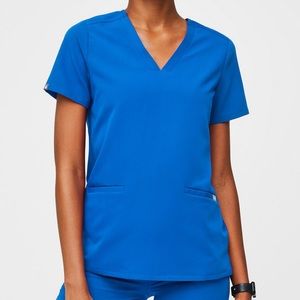 Figs Royal Blue Casma Scrub Top